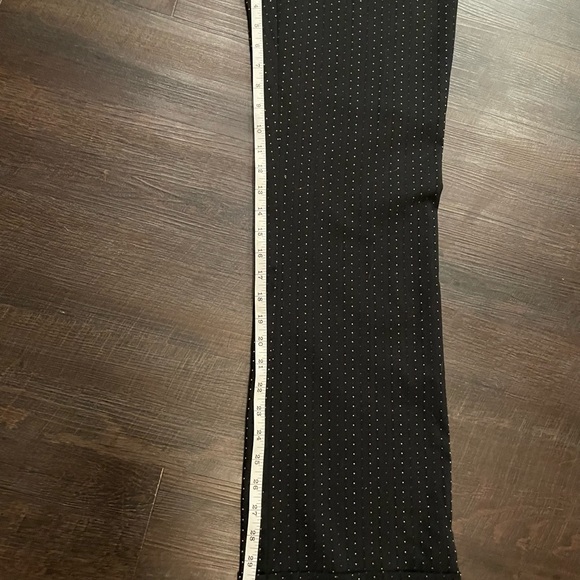 Vintage 90s 2000s Wrapper Wide Leg Dress Pants Jrs Sz 7 Black Embroidered Blocks - Picture 8 of 11